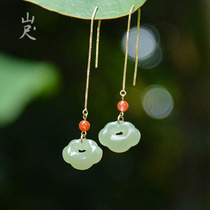 Cloud-natural and Tian Yuqing Ruyi Ruyi Ears Pendant Women 18K Baugold Jade Earl EAR ACCESSORIES Ancient Wind Ear Line Winter