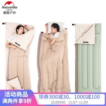 NH Hustle 13 ℃ outdoor camping envelope cotton sleeping bag Linglong adult can be spliced washed household lunch break autumn and winter