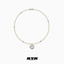 KVK faux pearl fritilla necklace female niche design advanced sense 2021 New Tide choker pendant jewelry