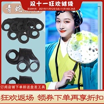 Xiaoqing sideburns bangs green snake hair ornaments bangs 3 flowers bangs COS stage performance film and television drama props wigs