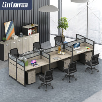 Staff desk simple modern computer desk office table and chair combination staff four 4 6 people screen card position