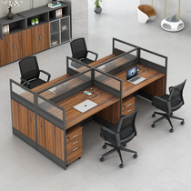 Desk staff desk office table and chair combination single double four or six people simple modern screen card holder
