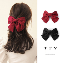 Red net red side big bow hairpin female summer Korean ins head rope clip back of the head hair rope headdress