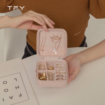 Pink small exquisite jewelry box portable travel around ring box minimalist earrings earrings earrings earring accessories storage box