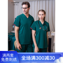Medical staff overalls Mens and womens suits Half-sleeve brush hand clothes Beauty salon hand clothes Doctor embroidery artist overalls