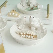 Export three-dimensional relief goldfish ceramic soap dish jewelry dish storage dish toilet soap box