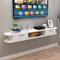 Wall TV cabinet shelf Set-top box wall-mounted living room bedroom simple small apartment decoration rack background wall creativity
