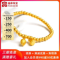999 pure gold ancient lotus shower bracelet Fu Pai gold bracelet Inheritance lotus gold beads hand string 24K pure gold bracelet for women