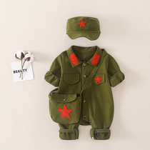 Baby One-piece Clothing Spring Autumn Suit Cute Super Cute Little Warrior Climbing Suit Newborn Baby Full Moon 100 Days Photo Clothes