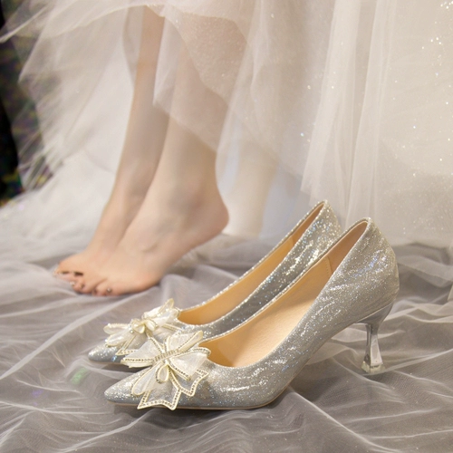 Обувь на высоком каблуке, свадебные туфли, коллекция 2023, французский стиль, для подружки невесты