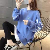 Pregnancy Woman Dress Spring And Autumn Spicy Mother 2022 Annual Leave Two Loose Round Collar 100 Hitch Clothing Spring Bursting Pregnant pregnant womens blouses