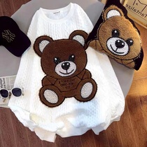 Pregnant woman clothes round neckline blouses Spicy Mothers Little Bear with Loose Slim Fit Clothing Spring Autumn Dress T-shirt Pregnant Woman Clothes