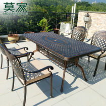 Outdoor Cast Aluminum Table And Chairs Balcony Combined Suit Eurostyle Villa Outdoor Courtyard Garden Iron Art Table And Chairs Casual