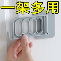 Buckle-type clothes hanger multifunctional balcony telescopic clothes hanger foldable four-hole hanger multifunctional window hanging rack