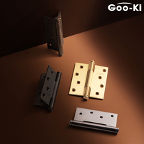 Gooqi all copper silent thickening hinge 4 inch pure copper loose leaf hinge flat bearing brass folding