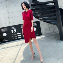 Toast dress bride summer wedding evening dress skirt wine red small man can usually wear banquet temperament slim-fitting woman