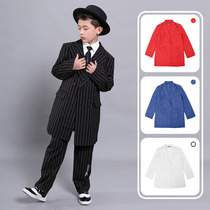 Children's Popping Middle Length Suit locking Children's Street Dance Striped Suit Mechanical Dance Performance