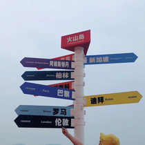 Outdoor vertical guide sign custom community building number Building Number road sign Road pointing to the scenic park
