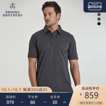 Brooks Brothers Booker Brothers Men 21 Summer Loose Pure Color Beaded Mesh Knitted Polo Shirt