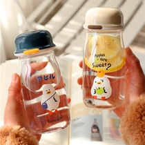 Simple anti-drop plastic water cup female ins cute high temperature portable students small Net Red Girl heart Cup