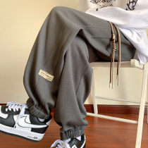 Spring and summer pants men casual hundred and pants American retro rope puff handsome loose big tide pants