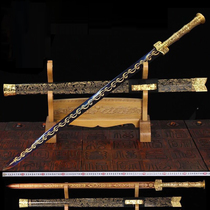 Shenfurnace sword true sword pattern steel long sword eight-sided Han sword manganese steel metal knife anti-sword cold weapon unopened blade