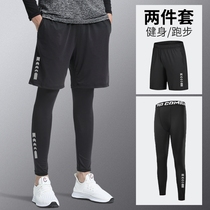 Tight pants mens black high-play gym shorts sports suit running clothes basketball track and field training clothes quick dry