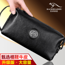 Treasure Chic Kangaroo Business Genuine Leather Mens Hand Grip Bag 2020 New Handbag Large Capacity Bull Leather Fashion Hand Grab Bag