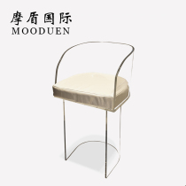 Nordic Minimalist Modern Transparent Acrylic Front Desk Chair Light Lavish Creativity Organic Glass Personality Fashion Crystal Bar Chair