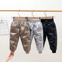 Go to Mohe Harbin Xuexiang Childrens Pants Baby Warmth Bright Shine Warm Pants Thick Men and Women Wear Down Down Pants
