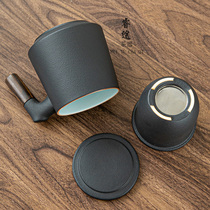 Mug Japanese custom logo office filter tea cup men Cup couple Cup ceramic cup with lid lettering