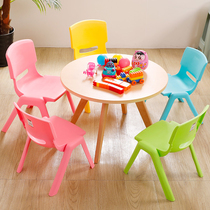 Thickened Plastic Chair Kindergarten Leaning Back Chair Baby Chair Kid Learn Table And Chairs Children Home Anti-Slip Stools