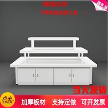 Supermarket shelf display rack Nakajima cabinet Maternal and child store stationery store Cosmetics display table Three-layer flow water table pile head rack