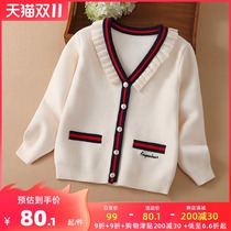 Girls Cardigan Sweater Childrens Academy Style 2021 New Spring and Autumn Knitted Sweater Long Sleeve base shirt Jacket