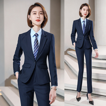 High-end professional wear suit women white collar suit dress hotel manager 4s shop autumn and winter long sleeve suit customization