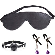 sm men use props to punish bundled bondage set sex utensils to adjust mouth plug ball eye mask breast clip supplies