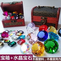 Crystal gem childrens diamond toy Plastic decoration Pirate treasure box Crystal stone stone ornaments
