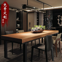 American solid wood conference table long table long strip table simple modern Workbench training office negotiation table and chair combination