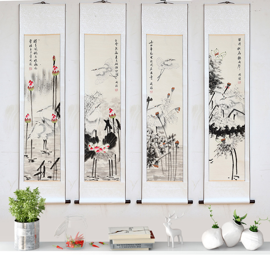 手绘梅兰竹菊四条屏-手绘梅兰竹菊四条屏促销价格、手绘梅兰竹菊四条屏