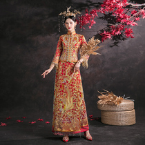Xiuhe dress 2021 new dragon and phoenix coat bride wedding dress toast dress Chinese wedding dress cabinet dress Chinese style spring