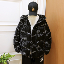 Winter 12 children padded down cotton-padded clothes 13 junior high school students tide brand cotton-padded jacket coat 15-year-old boy hooded cotton-padded jacket