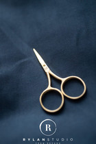 UK MerchantMills FINE WORK Gold scissors embroidery thread head