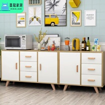  Dining Side Cabinet Modern Minima Restaurant Cabinet Living Room Solid Wood Color Integrated By Wall Tea Water Cabinet Nordic Microwave multikorn