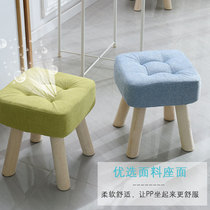 Fabric small stool household low stool Net Red Square stool simple living room sofa coffee table stool creative Pier solid wood bench