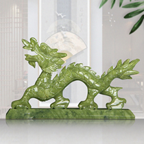 Natural jade green dragon home living room decorations zodiac dragon crafts jade feng shui xiu jade ornaments