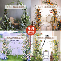 Wedding opening split Crescent crescent horn arch flower frame semi-round flower door forest multi-Wood branch combination floral wood frame