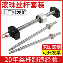 Custom precision ball screw screw set lifting linear 1605 2005 2510 screw nut complete set