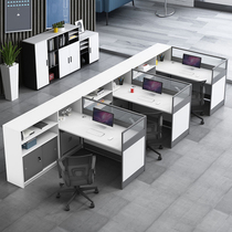 Office staff desk simple Modern Screen 3 6 manual card holder finance desk office desk office