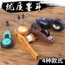 Take-up line box Household wooden drawing line ink pipe winding woodworking special elastic line drop resistance tool box Winding line wooden bucket
