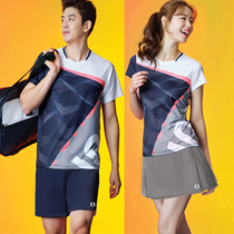  Badminton suit sports suit mens and womens short-sleeved tops quick-drying pants and skirts Custom jersey table tennis training suit